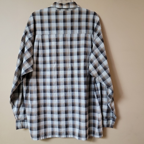 QUICKSILVER Salt Water Denim Long Sleeve Plaid button down Flannel Large - Picture 2 of 11